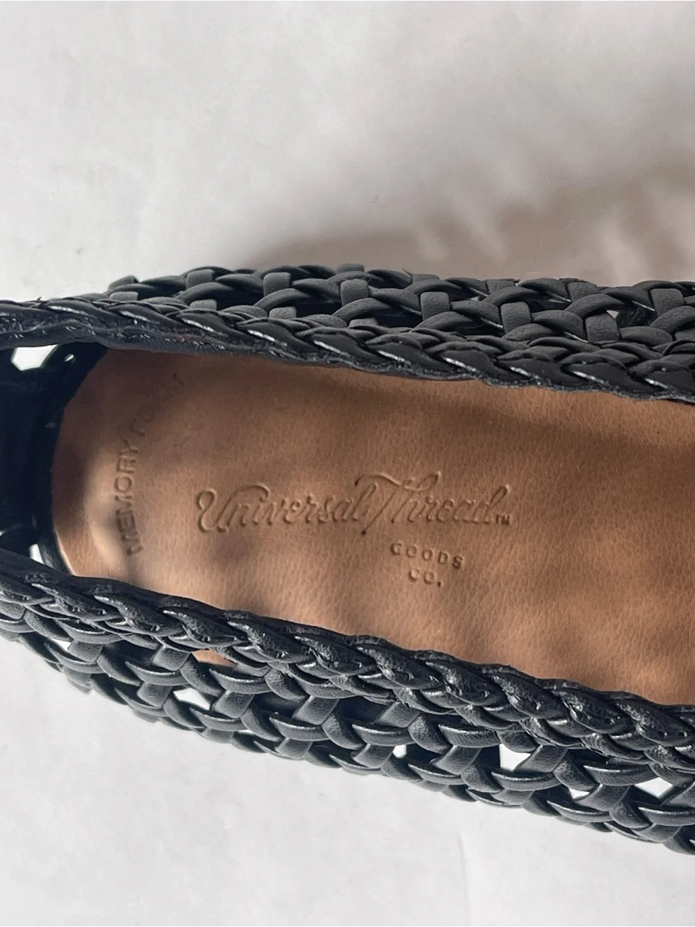 Universal Thread Black Woven Gia Ballet Flats with Memory Foam Women’s 7.5 NWT